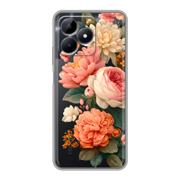 Силиконовый чехол на Realme Note 50 с принтом цветы Силиконовый чехол на Realme Note 50 с принтом цветы