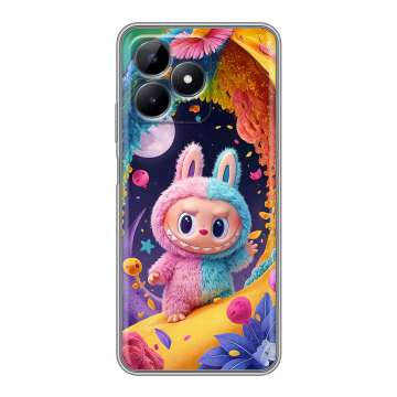 Силиконовый чехол на Realme Note 50 с принтом Labubu Лабубу Силиконовый чехол на Realme Note 50 с принтом Labubu Лабубу