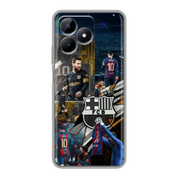 Силиконовый чехол на Realme Note 50 с принтом Messi Barcelona