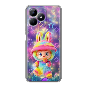 Силиконовый чехол на Realme Note 50 с принтом Labubu Лабубу