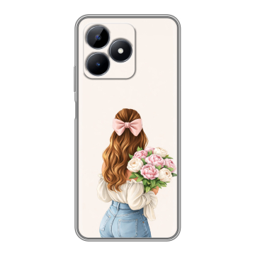 Силиконовый чехол на Realme Note 50 с принтом женский