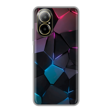 Силиконовый чехол на Realme C67 4G с принтом Геометрия неона Силиконовый чехол на Realme C67 4G с принтом Геометрия неона