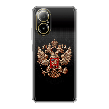 Силиконовый чехол на Realme C67 4G с принтом Герб России Силиконовый чехол на Realme C67 4G с принтом Герб России