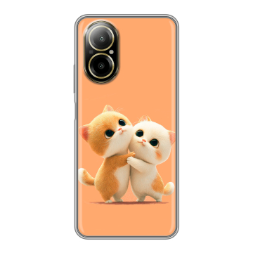 Силиконовый чехол на Realme C67 4G с принтом Милые котики Силиконовый чехол на Realme C67 4G с принтом Милые котики