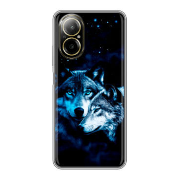 Силиконовый чехол на Realme C67 4G с принтом Волки Силиконовый чехол на Realme C67 4G с принтом Волки