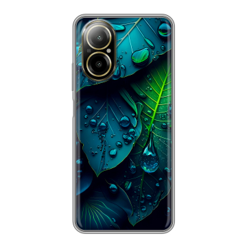 Силиконовый чехол на Realme C67 4G с принтом Листья Силиконовый чехол на Realme C67 4G с принтом Листья