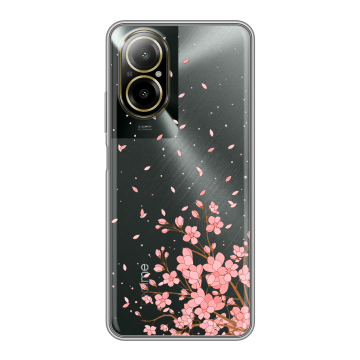 Силиконовый чехол на Realme C67 4G с принтом Ветка сакуры