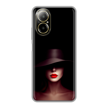 Силиконовый чехол на Realme C67 4G с принтом Девушка в шляпе