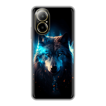 Силиконовый чехол на Realme C67 4G с принтом Волк ночной Силиконовый чехол на Realme C67 4G с принтом Волк ночной