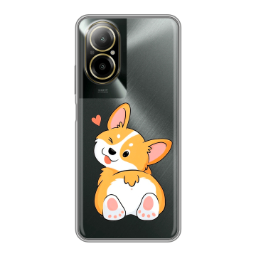 Силиконовый чехол на Realme C67 4G с принтом Корги