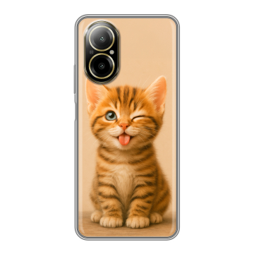 Силиконовый чехол на Realme C67 4G с принтом котенок