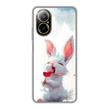 Силиконовый чехол на Realme C67 4G с принтом кролик зайчик