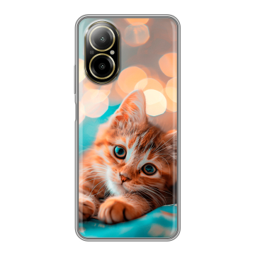 Силиконовый чехол на Realme C67 4G с принтом котик