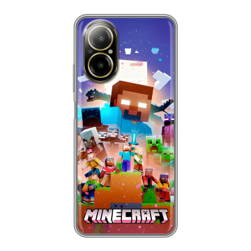 Силиконовый чехол на Realme C67 4G с принтом Майнкрафт Minecraft Силиконовый чехол на Realme C67 4G с принтом Майнкрафт Minecraft