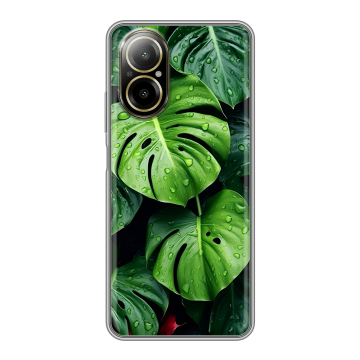 Силиконовый чехол на Realme C67 4G с принтом Листья