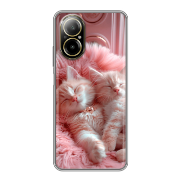 Силиконовый чехол на Realme C67 4G с принтом котята котики Силиконовый чехол на Realme C67 4G с принтом котята котики
