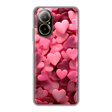Силиконовый чехол на Realme C67 4G с принтом розовые сердечки