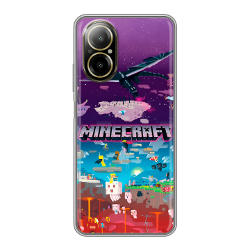 Силиконовый чехол на Realme C67 4G с принтом Майнкрафт Minecraft