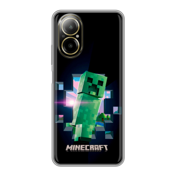 Силиконовый чехол на Realme C67 4G с принтом Майнкрафт Minecraft