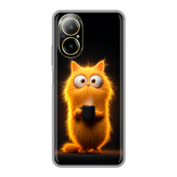Силиконовый чехол на Realme C67 4G с принтом Смешной кот