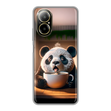 Силиконовый чехол на Realme C67 4G с принтом смешная панда