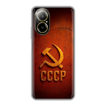 Силиконовый чехол на Realme C67 4G с принтом Флаг Герб СССР