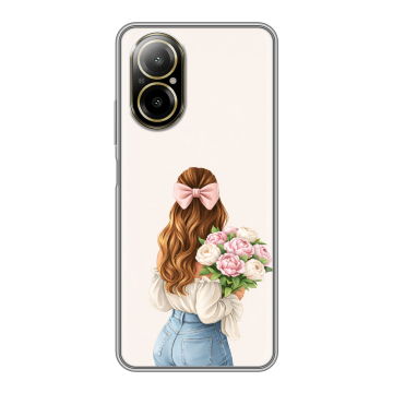Силиконовый чехол на Realme C67 4G с принтом женский