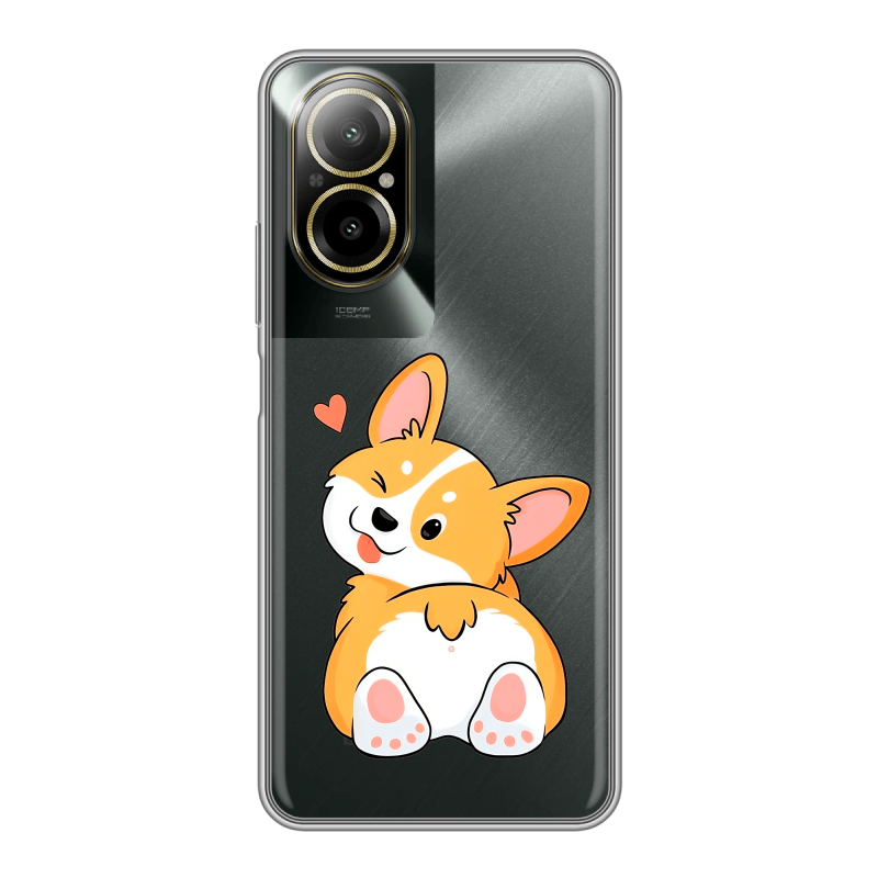 Силиконовый чехол на Realme C67 4G с принтом Корги Силиконовый чехол на Realme C67 4G с принтом Корги