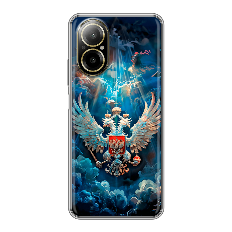 Силиконовый чехол на Realme C67 4G с принтом Герб флаг России Силиконовый чехол на Realme C67 4G с принтом Герб флаг России