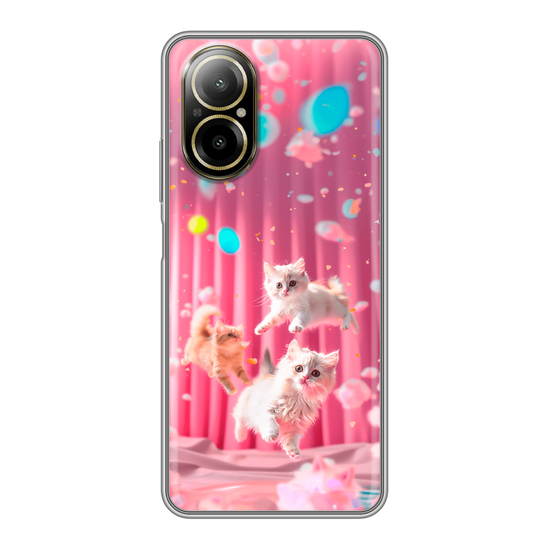 Силиконовый чехол на Realme C67 4G с принтом милые котики Силиконовый чехол на Realme C67 4G с принтом милые котики