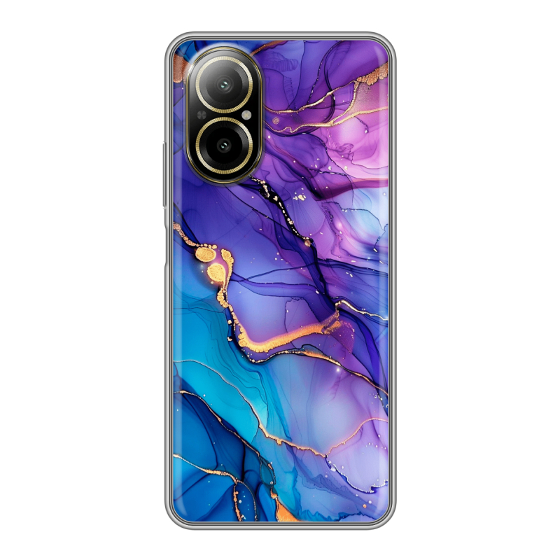 Силиконовый чехол на Realme C67 4G с принтом синий мрамор Силиконовый чехол на Realme C67 4G с принтом синий мрамор
