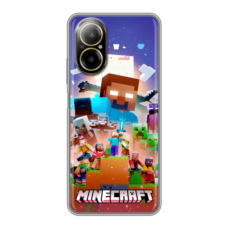 Силиконовый чехол на Realme C67 4G с принтом Майнкрафт Minecraft Силиконовый чехол на Realme C67 4G с принтом Майнкрафт Minecraft