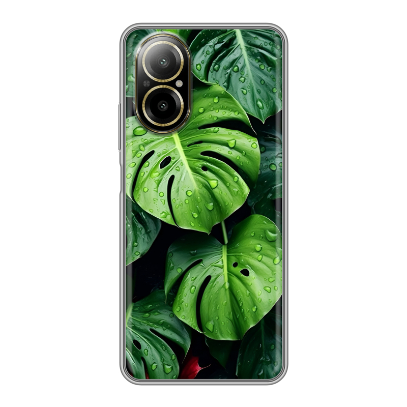 Силиконовый чехол на Realme C67 4G с принтом Листья Силиконовый чехол на Realme C67 4G с принтом Листья