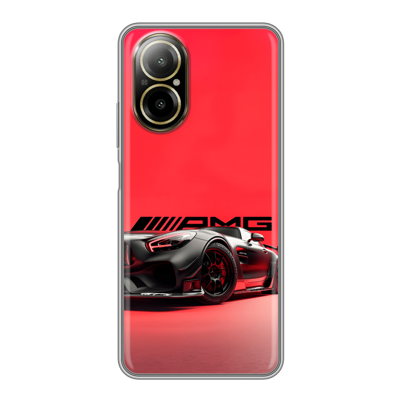 Силиконовый чехол на Realme C67 4G с принтом Мерседес Mercedes AMG Силиконовый чехол на Realme C67 4G с принтом Мерседес Mercedes AMG