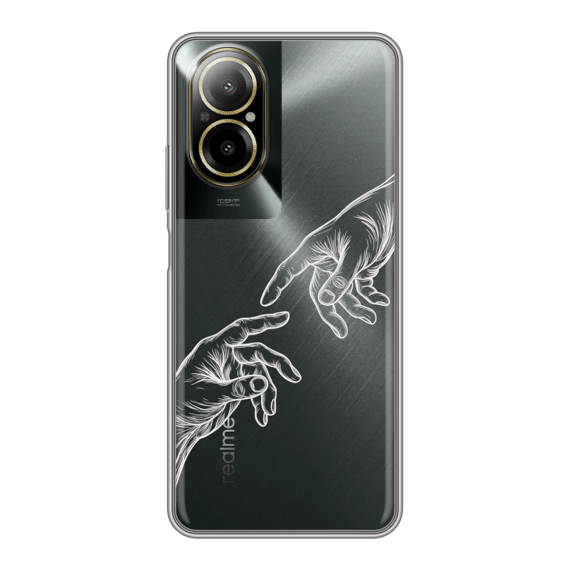 Силиконовый чехол на Realme C67 4G с принтом Сотворение мира Силиконовый чехол на Realme C67 4G с принтом Сотворение мира