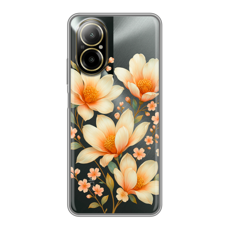 Силиконовый чехол на Realme C67 4G с принтом Цветы Силиконовый чехол на Realme C67 4G с принтом Цветы