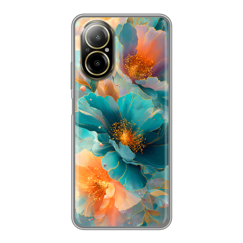 Силиконовый чехол на Realme C67 4G с принтом Цветы Силиконовый чехол на Realme C67 4G с принтом Цветы