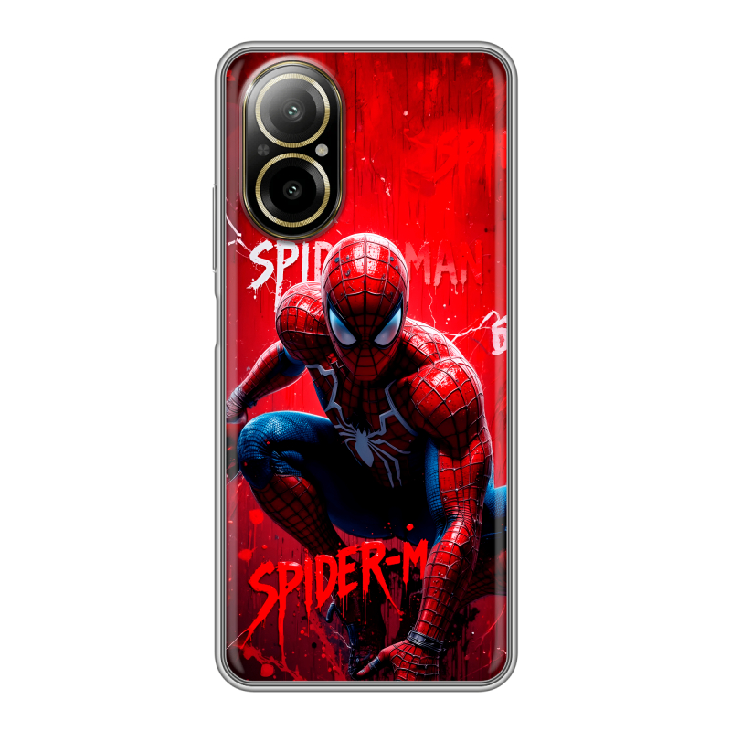 Силиконовый чехол на Realme C67 4G с принтом Spiderman Человек паук Силиконовый чехол на Realme C67 4G с принтом Spiderman Человек паук