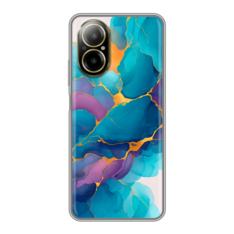 Силиконовый чехол на Realme C67 4G с принтом Мрамор блестки Силиконовый чехол на Realme C67 4G с принтом Мрамор блестки