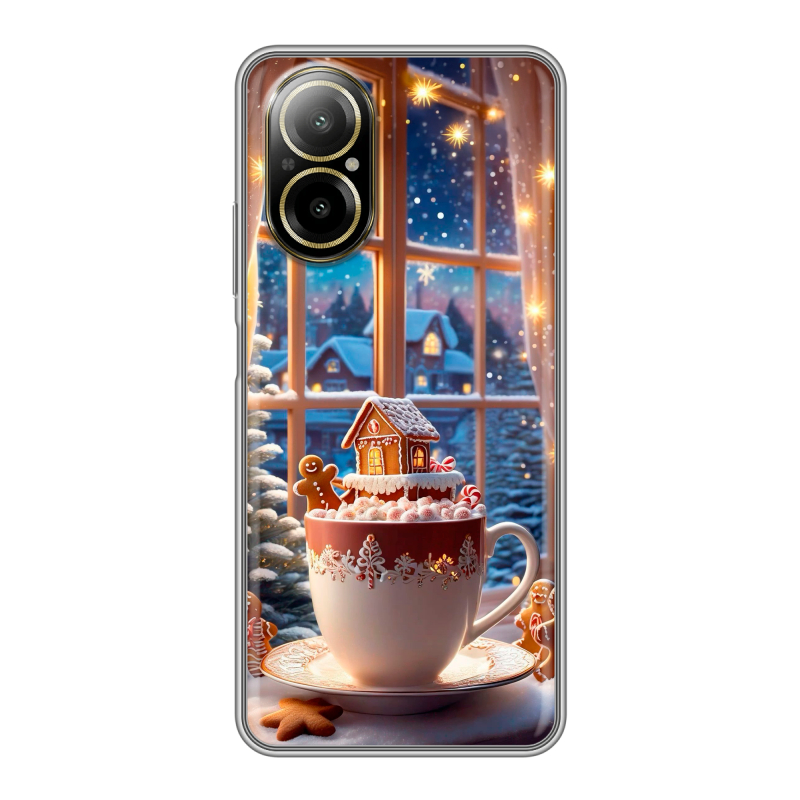 Силиконовый чехол на Realme C67 4G с принтом Новый год Силиконовый чехол на Realme C67 4G с принтом Новый год