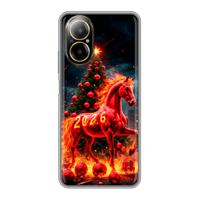 Силиконовый чехол на Realme C67 4G с принтом Новый год Силиконовый чехол на Realme C67 4G с принтом Новый год