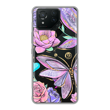 Силиконовый чехол на ASUS ROG Phone 8 с принтом Бабочки и цветы Силиконовый чехол на ASUS ROG Phone 8 с принтом Бабочки и цветы