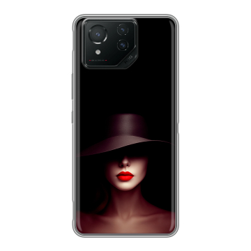 Силиконовый чехол на ASUS ROG Phone 8 с принтом Девушка в шляпе