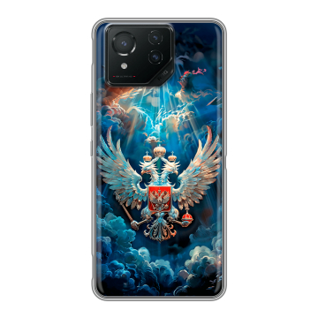 Силиконовый чехол на ASUS ROG Phone 8 с принтом Герб флаг России Силиконовый чехол на ASUS ROG Phone 8 с принтом Герб флаг России