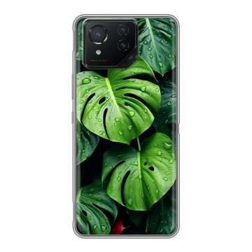 Силиконовый чехол на ASUS ROG Phone 8 с принтом Листья
