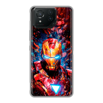 Силиконовый чехол на ASUS ROG Phone 8 с принтом Железный человек Ironman