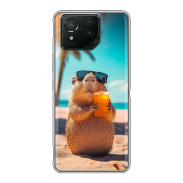 Силиконовый чехол на ASUS ROG Phone 8 с принтом Капибара