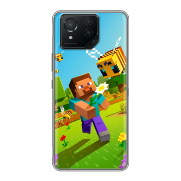Силиконовый чехол на ASUS ROG Phone 8 с принтом Майнкрафт Minecraft