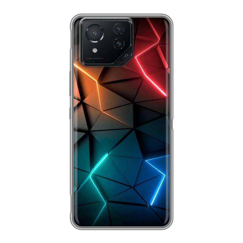 Силиконовый чехол на ASUS ROG Phone 8 с принтом Абстракция неон Силиконовый чехол на ASUS ROG Phone 8 с принтом Абстракция неон