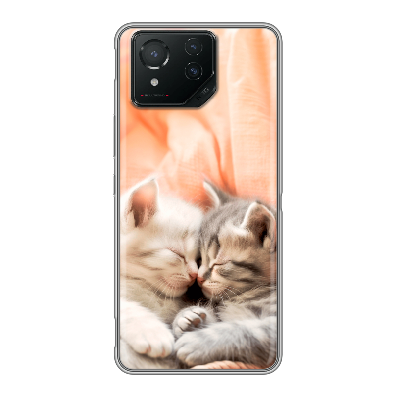 Силиконовый чехол на ASUS ROG Phone 8 с принтом Котята Силиконовый чехол на ASUS ROG Phone 8 с принтом Котята